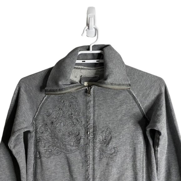 Talula Women's Gray Paisley Print Full Zip Jacket - Picture 2 of 6